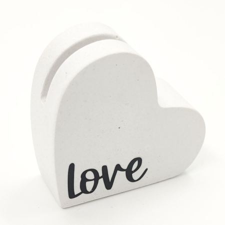 Cuore porta foto o porta memo in gesso stile Hygge